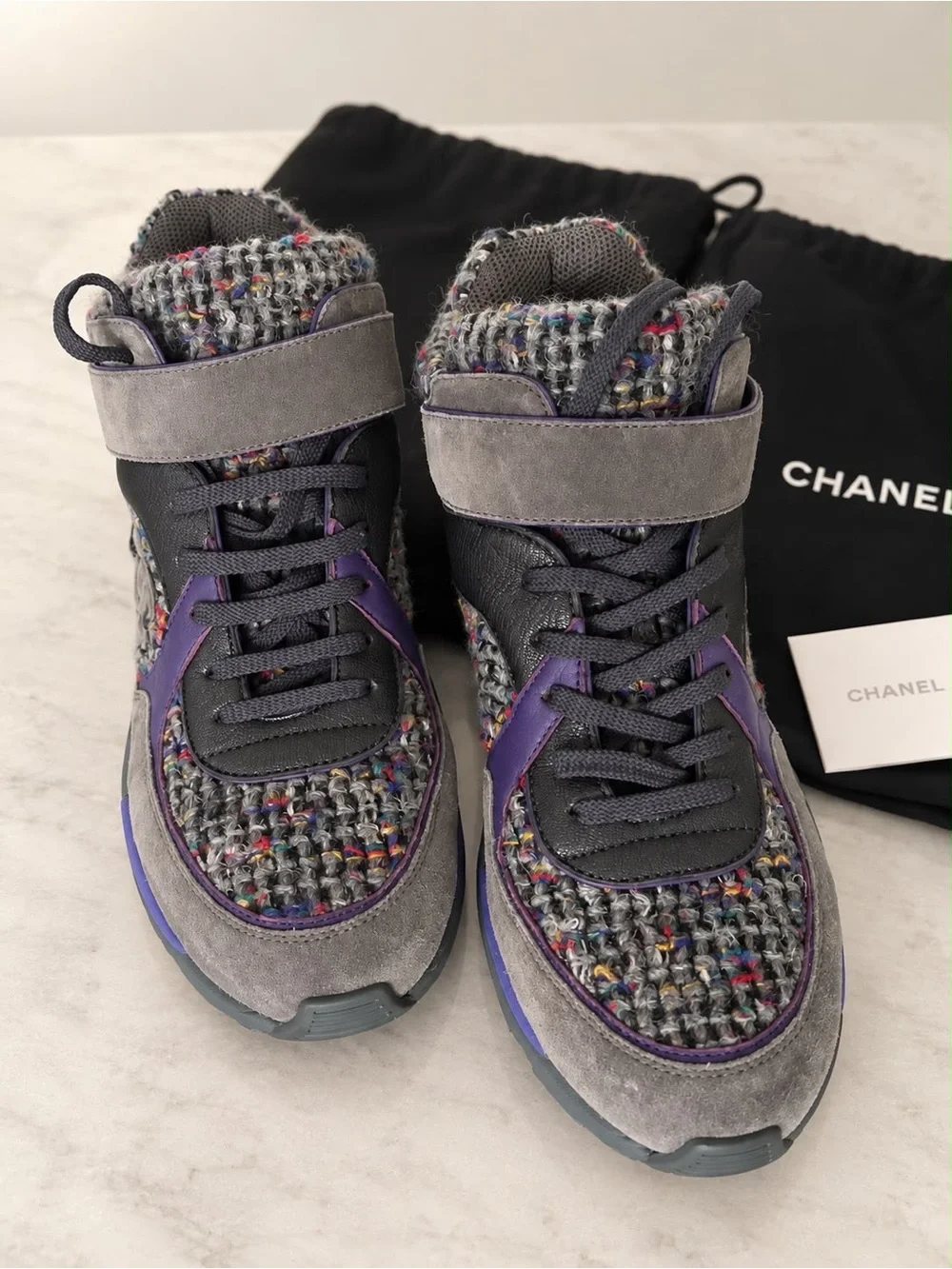 RARE Chanel Tweed High-Top Sneakers EU 40 | Womens-LAST PAIR